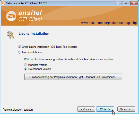 ansitel CTI Client Lizenz