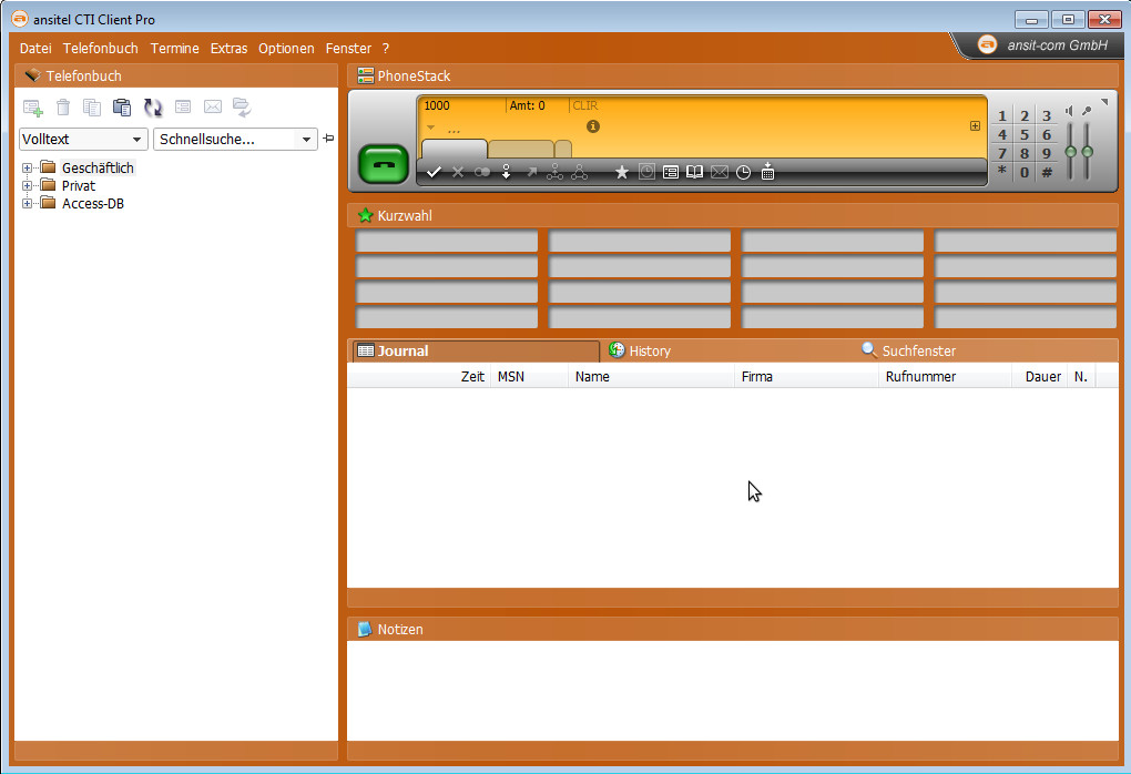 ansitel CTI Client einsatzbereit
