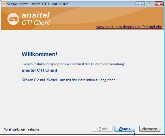 ansitel CTI Client installieren