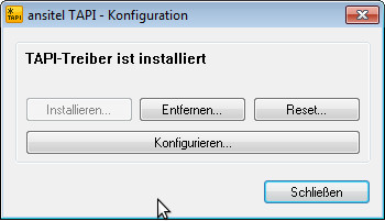 ansitel TAPI konfigurieren