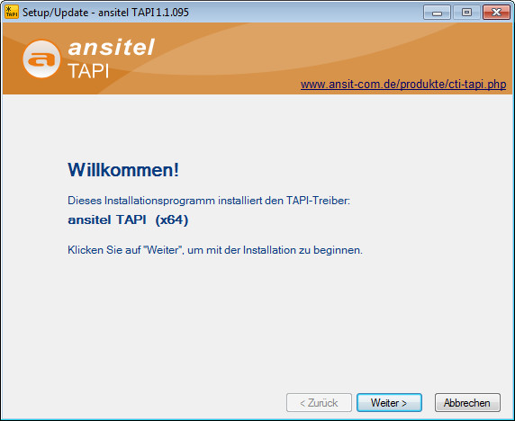 ansitel TAPI installieren