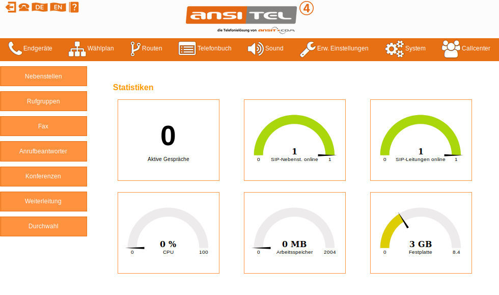 Abbildung ansitel webinterface