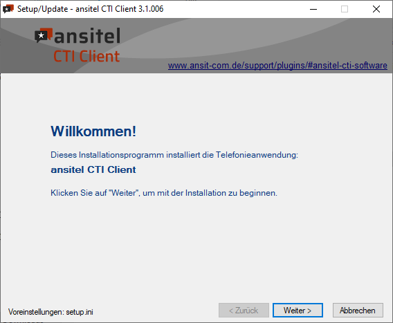 ansitel CTI Client installieren