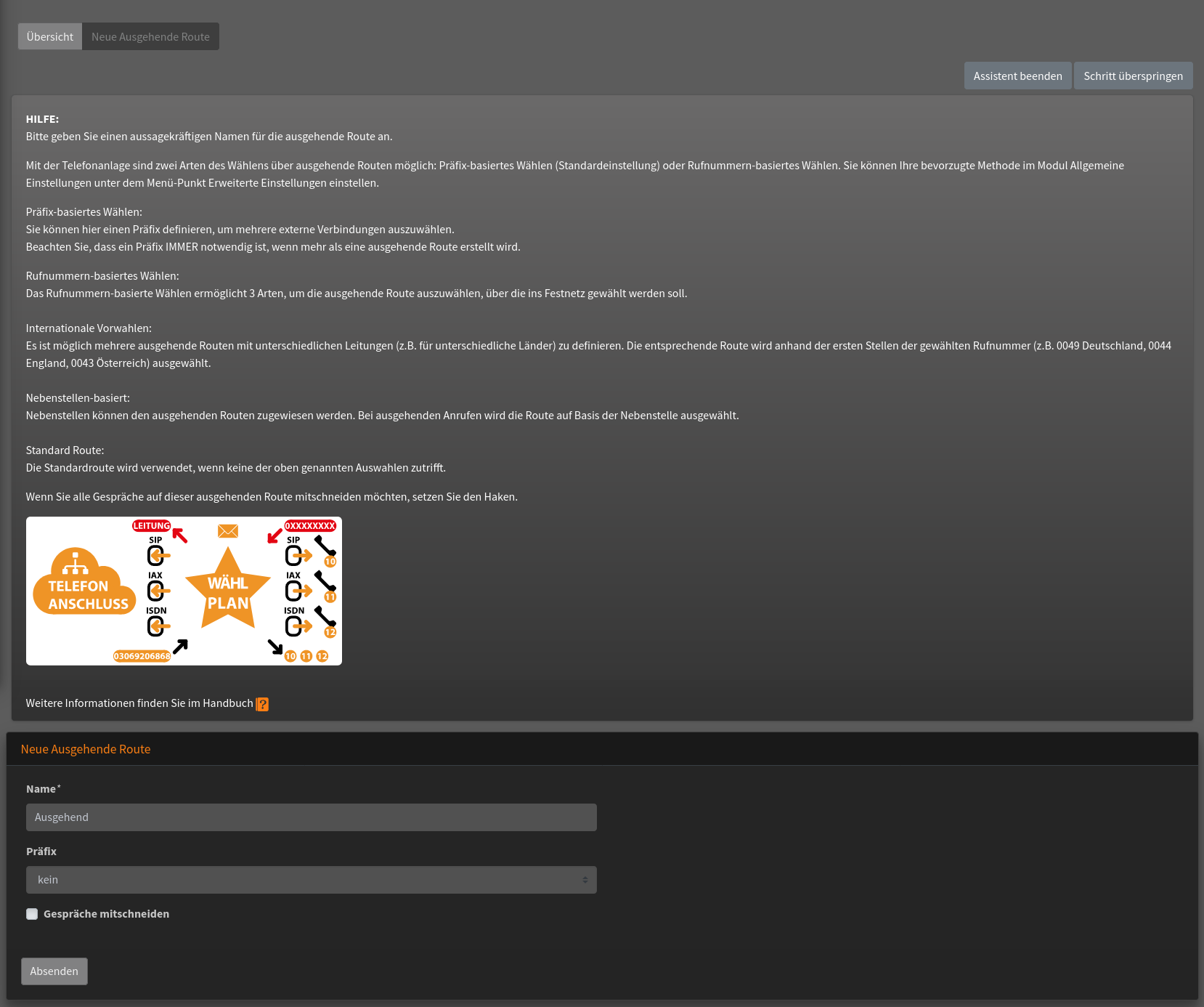 ausgehende Routen - Outbound Calls